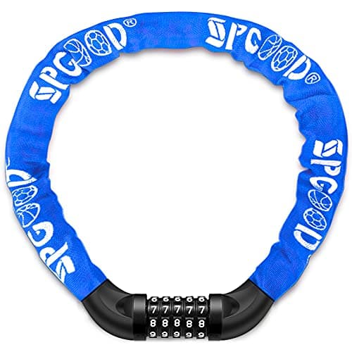 SPGOOD Candado de Bicicleta Antirrobo (14 colores) antirrobo de combinación de 5 dígitos Candado,utilizado para bicicletas, motocicletas, puertas(Azul Oscuro)