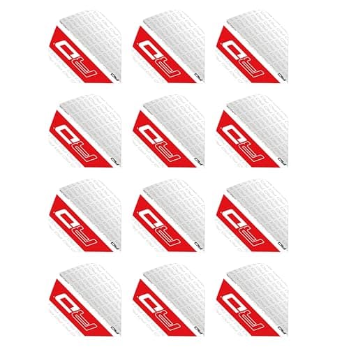 Red Dragon Hardcore XT RD - Juego de plumas para dardos (4 juegos por paquete (12 plumas en total), Blanco y rojo