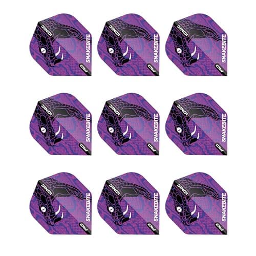 RED DRAGON Snakebite Ionic Cabeza de Serpiente Morado vuelos de Dardos - 3 Juegos por Paquete (9 vuelos de Dardos en Total)
