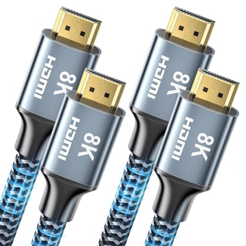 CABNEER Cable HDMI 2.1 8K 0.5m 2 Piezas, Cable HDMI de alta velocidad, 48 Gbps, 8K@60Hz, 4K@120Hz, HDCP 2,2/2,3 eARC HDR, compatible con HDTV Laptop