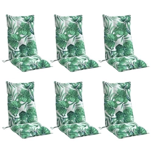vidaXL Cojines Silla Respaldo Alto 6 uds Tela Oxford Estampado Hojas