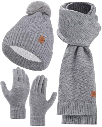 Coubeau Gorro Invierno Mujer - Suave y Cálido Conjunto Bufanda y Gorro y Guantes Mujer Accesorios de Moda