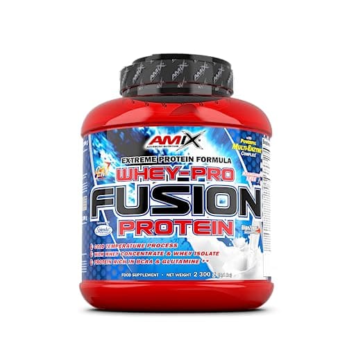 AMIX -Proteína Whey -Pure Fusion -2,3 Kg -Concentrado de Suero Ultra Filtrado -Proteína Isolada con Splenda -Contiene L-glutamina -Proteínas para Aumentar Masa Muscular -Sabor Doble-Chocolate blanco