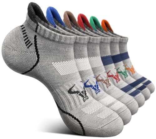 BULLIANT Calcetines Tobilleros Hombre 6 Pares, Calcetines Cortos Deporte Running Ciclismo Hombre(6Pares,43-46)