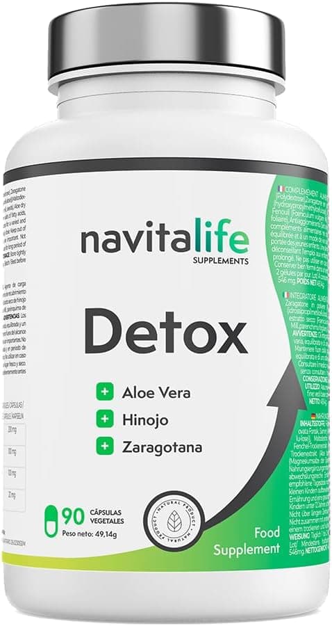 Detox adelgazante potente. Detox depurativo aloe vera cápsulas. Elimina toxinas, pierde volumen, limpieza colon, capsulas de alta biodisponibilidad. Mejora la digestión.