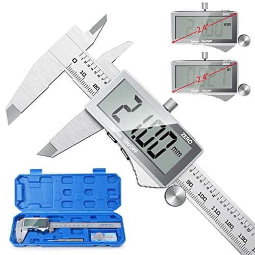 Pie de Rey Digital,Preciva Calibrador digital electrónico de acero inoxidable de 150mm/6pulgadas,Gran Pantalla LCD,Micrómetro de alta precisión,Medida de Diámetro Interior,Exterior,Profundidad