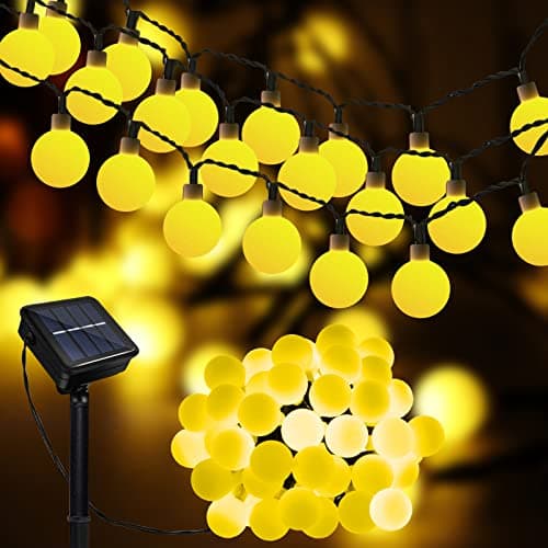 Micacorn Guirnaldas Luces Solar, 7 Metro 8 Modos 50 LED Luces Solares de Globos de Impermeables, LED Luces de Hadas Flor Solar para Exteriores Jardines Bodas Decoración Navideña