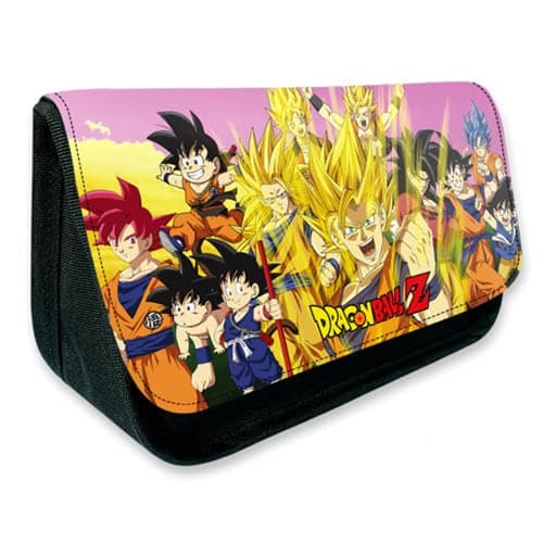 MAGIC SELECT Estuche Escolar Dragon Boll con Dos Bolsillos de Gran Capacidad. Organizador de Material Escolar Bola Dragón para Estudiantes con Cubierta de Lona Desmontable Lavable.