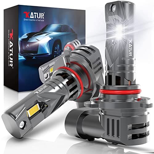 KATUR Bombilla HB3 LED Canbus 20000LM 100W, 400% Luminosidad 6000K Blanca Xenon 9005 de Faros Plug & Play Sin Polaridad 1:1 Tamaño de Reemplazo de Halógena (2 Piezas)