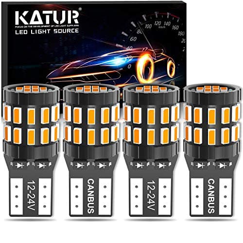 KATUR T10 W5W LED Bombilla 194 168 Superbrillante Ámbar Amarillo 30 * 3014 Chip 12-24V CANBUS Sin Errores Luz de matrícula de cortesía de la Puerta del Mapa del Domo del automóvil (Versión Mejorada)