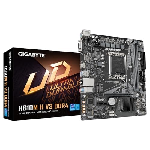 GIGABYTE H610M H V3 DDR4 Placa Base - Compatible con procesadores Intel Core 14th CPUs, 4+1+1 Hybrid Phases Digital VRM, up to 3200MHz DDR4, 1xPCIe 3.0 M.2, GbE LAN, USB 3.2 Gen 1