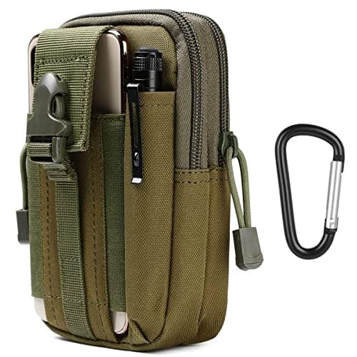 flintronic Bolsa Cintura Táctica, Bolso Militar Compacta 1000D Nylon para Herramientas Pequeñas de Multiusos Teléfono Móvil al Aire Libre Deportes Senderismo y Camping, con Mosquetón