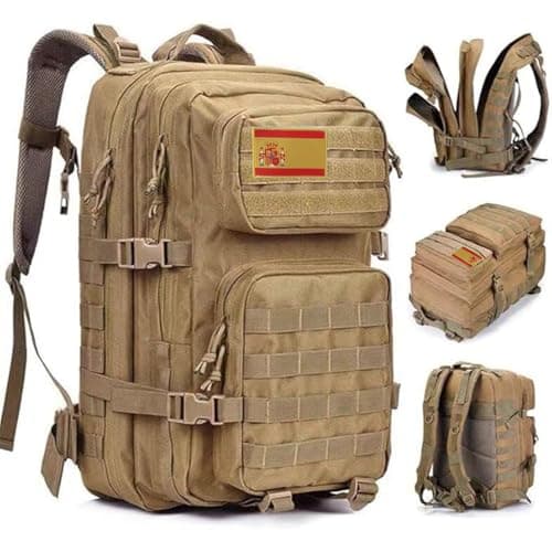 Oreunik Mochila Militar 45L Impermeable Táctica Mochila Molle Mochilas Gran Paquete de Asalto para Senderismo al aire libre, Camping, Senderismo, etc. (Khaki)
