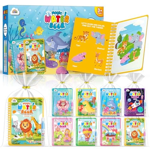 ZMLM 24 Libros de Colorear Magico Agua, Reutilizable Libro Colorear para 3-5 Años Detalles Cumpleaños Niños - Bolsitas cumpleaños infantiles - Regalos Cumpleaños Niños Colegio (Clásico)