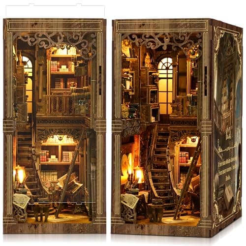 LUMYCE DIY Book Nook Kit: Casas en Miniatura para Montar con Muebles - Maquetas Adultos Decoración Creativa para Estanterías y Luces LED