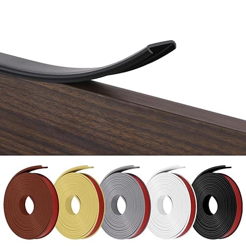 Flintronic Forma U Cinta de Madera Cantos, 5m * 18mm TPE Protector Borde de Muebles, Cantoneras Cubrecantos Autoadhesiva, Proteccion para Mesas y Muebles, Puertas de Automóviles.(Negro)
