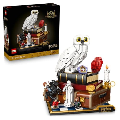 LEGO Harry Potter Piedra Filosofal: Edición para Coleccionistas - Maqueta para Adultos de Escena de Película - Decoración del Hogar - Figura de Lechuza Hedwig y 3 Minigfiguras - Regalo para Fans 76466