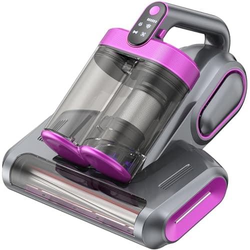 Linkifly Aspiradora Antiacaros para Colchones sin Cable, MT1 18kpa Aspirador de Ácaros Inalámbrico con Luz UV y Vibración,Aspirador de Mano Ligero,Antiácaros y Antibacterias,Especial Alergias Tipo C