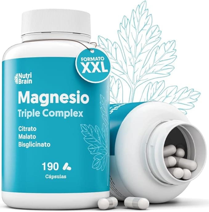Magnesio Complex | CITRATO + MALATO + BISGLICINATO | 190 Caps | Dormir Mejor, Mayor Energía y Recuperación Muscular | Máxima Absorción y Biodisponibilidad | Apoyo en la Digestión y Estado Anímico