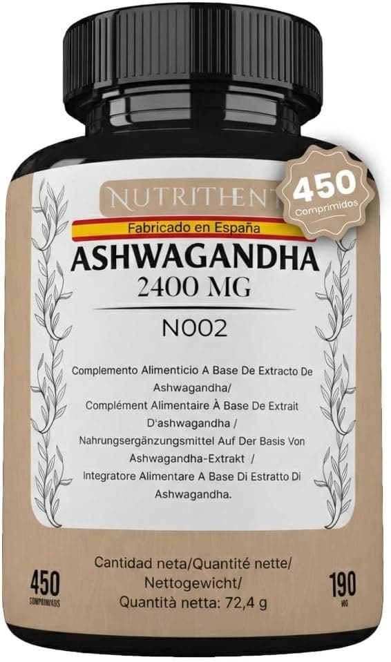 450 Micro Comprimidos Ashwagandha de Alta Potencia para 450 Días | 2400mg Por Comprimido con Concentración 50:1 | VEGANO - Sin Gluten - Sin OGM. (450 Comprimidos)
