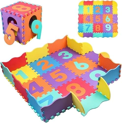 Alfombra Puzle para Niños 120x120 cm,Alfombra Juego Puzzle Infantil - 25 Piezas Goma EVA 30x30x1cm, Alfombra Puzzle Bebe Suelo Colchoneta Guardería, Habitación Infantil y Hogar