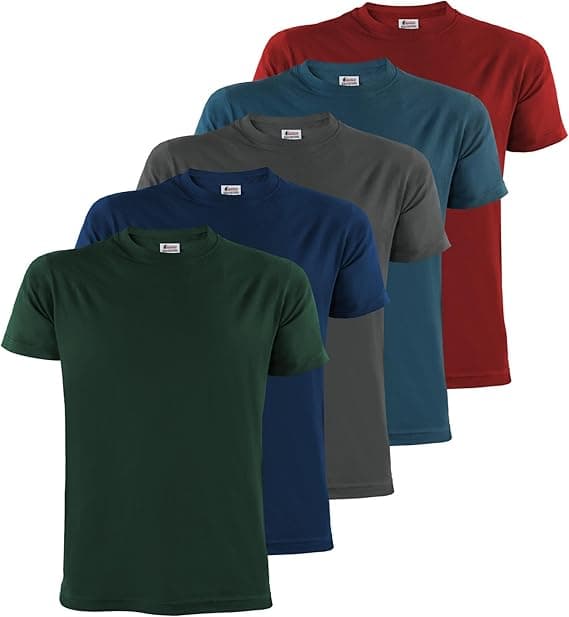 ALPIDEX T-Shirt Camisetas para Hombre un Juego de 5 con Cuello Redondo - Unicolor Tallas S M L XL XXL 3XL 4XL 5XL