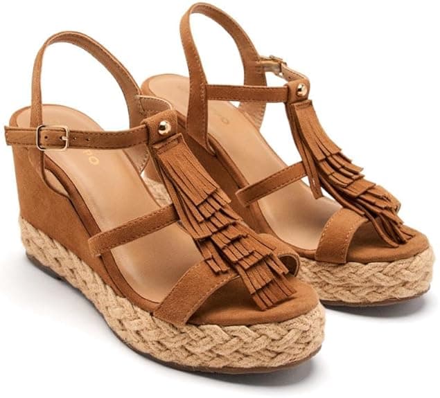 GIOSEPPO Sandalias CUÑA Piel Flecos ELDERON