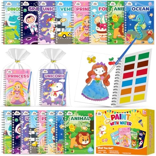 ZMLM Libros de Colorear con Agua para Detalles Cumpleaños niños, Regalos Cumpleaños Colegio invitados Juguetes, Livros de colorir infantis Manualidades Niños para 3 a 9 Años (48 Clásico)