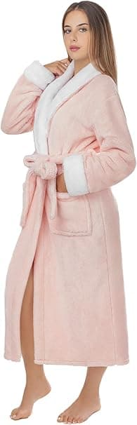Bata Mujer Invierno - Albornoz Mujer Forro Polar, Batas de Casa Señora, Coralina, Acogedora, Microfibra OEKO-TEX®