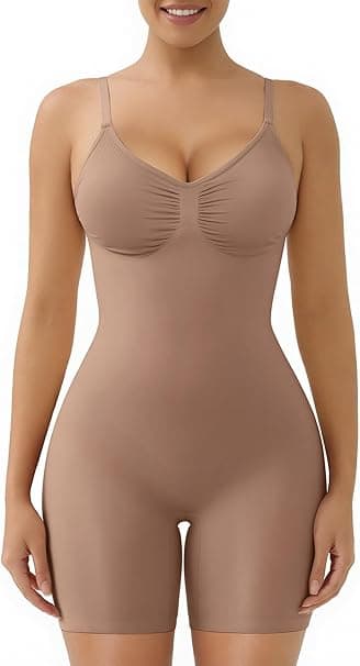 SAHPERX Body Reductor Mujer Invisible Shapewear Adelgazante y Pantalón Control de Abdomen Body Shaper Con Almohadillas Extraíbles