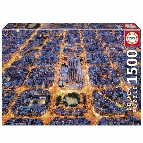 Educa - Puzzle de 1500 Piezas para Adultos | Eixample de Barcelona. Incluye Pegamento Fix Puzzle. Medidas: 85 x 60 cm. A Partir de 14 años (20285)