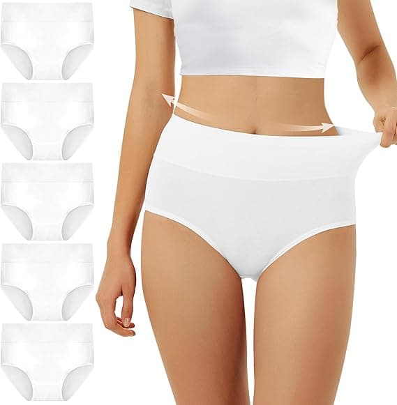 FALARY Bragas Mujer Cintura Alta Algodón 5 Piezas