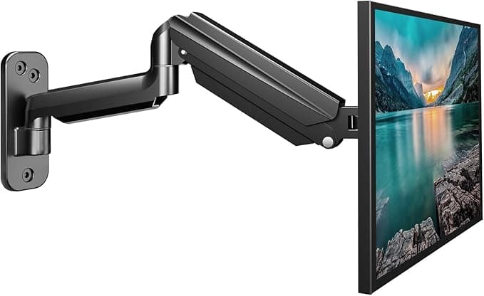 suptek Soporte Pared Monitor para Pantallas de 13 a 32 Pulgadas LED/LCD/OLED, Brazo Monitor de Resorte de Gas, VESA 75/100 mm hasta 9 kg, Giratorio de 360° & Inclinación, Altura Regulable(WM01A)