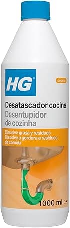 HG Desatascador de Cañerías, Producto Desatascador Natural para Desbloquear y Eliminar de Manera Segura Tapones de Cañerías, Fregaderos y Tuberías de Cocina y Fosas Sépticas - 1 Litro