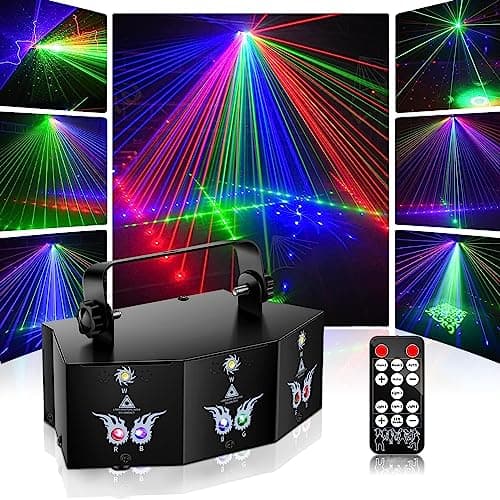 Luz de discoteca, DMX 9 LED RGB Luz de fiesta Proyector Dj con efecto de iluminación estroboscópica con activación de sonido para fiestas en casa karaoke barra de boda de cumpleaños