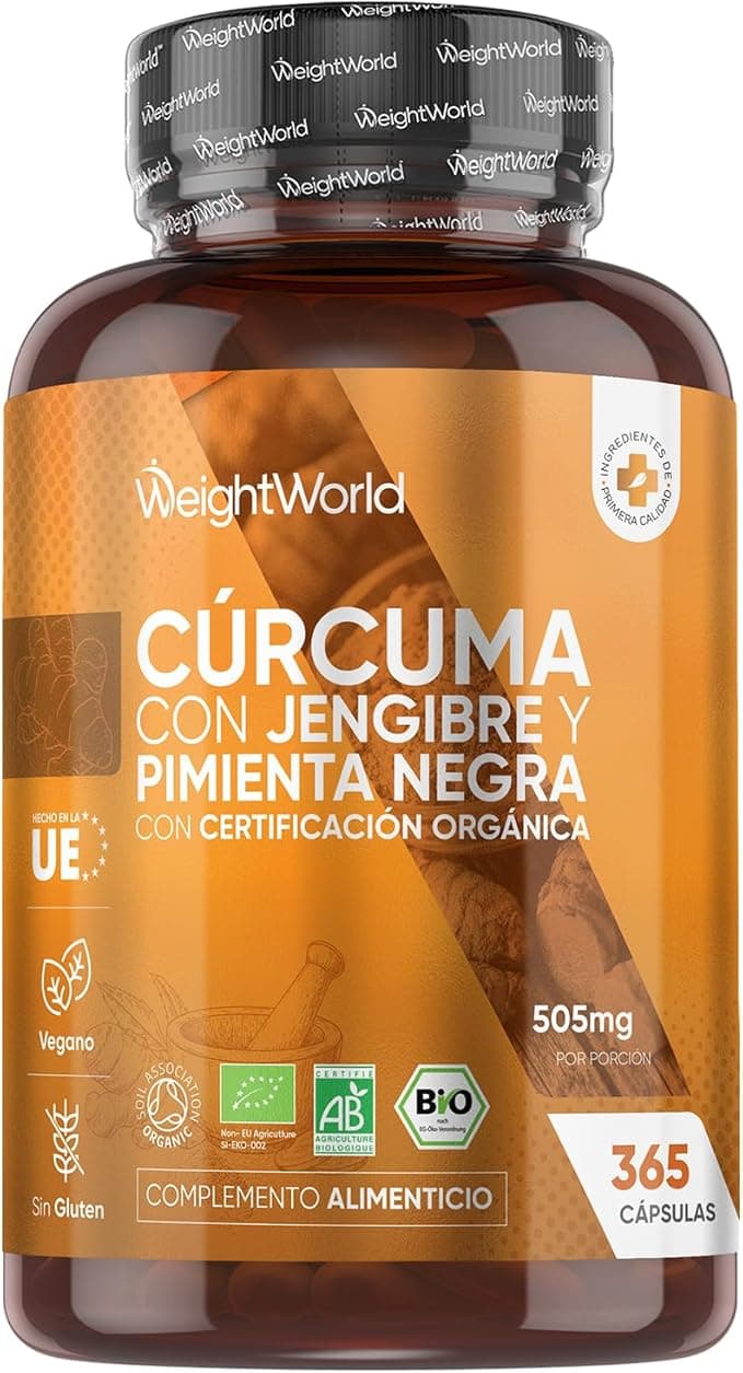 Cúrcuma con Pimienta Negra y Jengibre Orgánica, 365 Cápsulas, 1 Año de Suministro - Apto para Veganos, con Certificación Orgánica por la Soil Association, 1 Cápsula al Día, Sin Gluten ni OGM