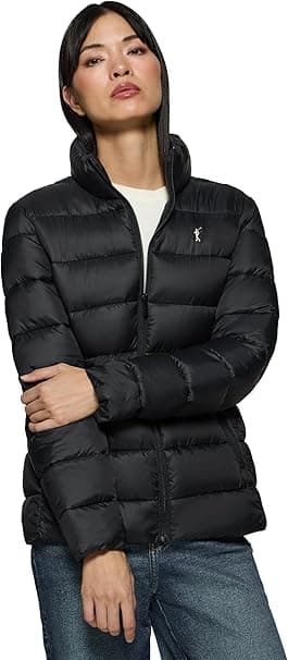 Polo Club Chaqueta Ultralight de Mujer con bordado y cierre Cremallera - Abrigo Invierno