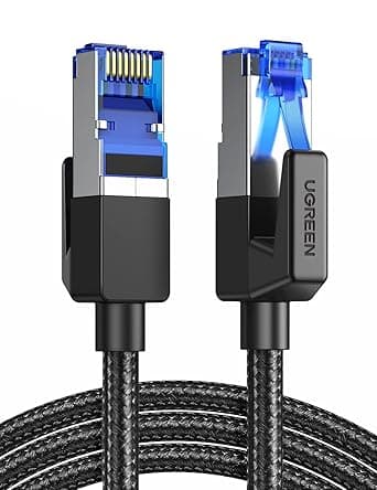 UGREEN Cable de Red Ethernet Cat 8 Lan 40Gbps 2000MHz Trenzado con Conector RJ45, Compatible con Steam Deck PS5 PS4 Xbox X/S PC TV Box Router Servidor NAS, 2 Metros