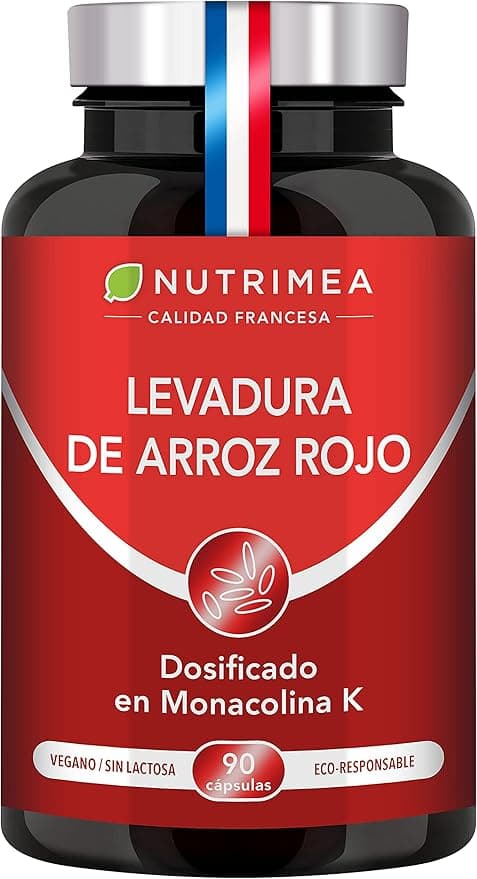 Levadura Roja de Arroz + 15 mg Coenzima Q10 + 2,8 mg Monacolina K – Apoyo al Colesterol – Sin Citrinina – Alta Concentración – 90 Cápsulas Veganas – Fabricado en Francia – Nutrimea