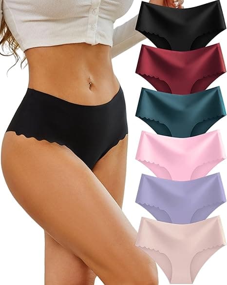Sth Big Bragas sin Costuras Mujer Cintura Alta Braguitas Ropa Interior Invisibles Underwear Women Cómodas y Suaves Pack Bragas Mujer Paquete De 6