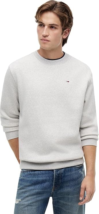 Tommy Jeans Sudadera Hombre Regular Fit Flag Fleece con Cuello Redondo