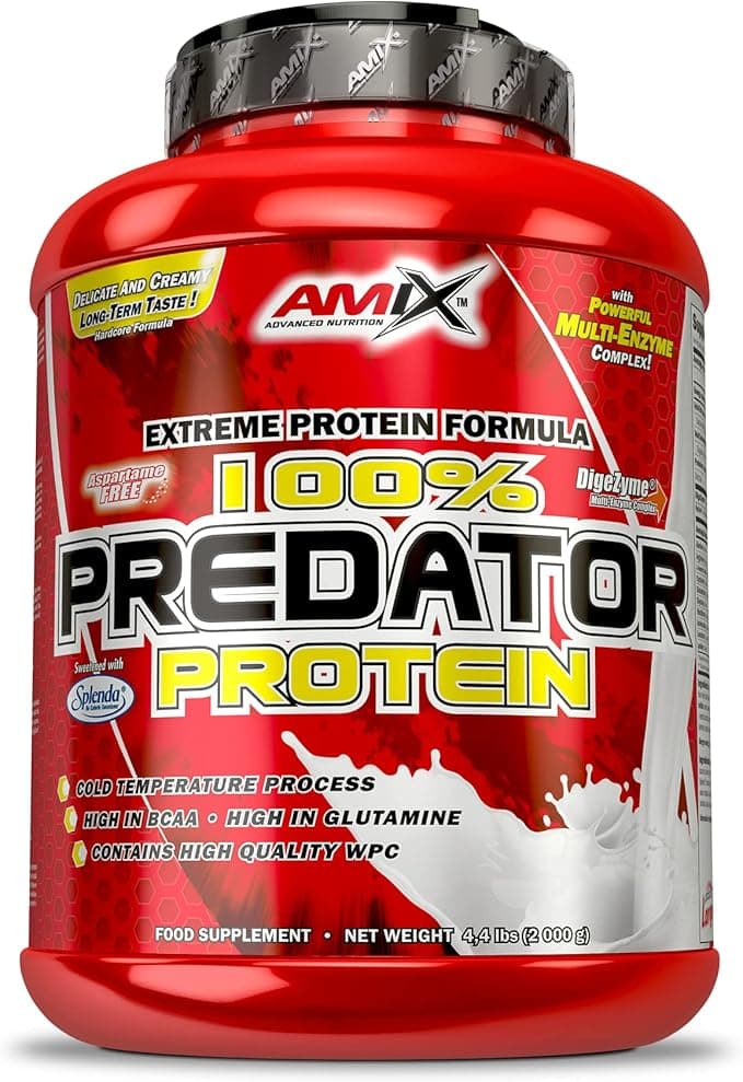 AMIX - Proteínas para Aumentar Masa Muscular - Predator - 2 Kg - Ayuda al Crecimiento Muscular - Libre de Aspartamo - Proteína de Suero de Calidad - Ideal para Batidos de Proteínas - Sabor Chocolate