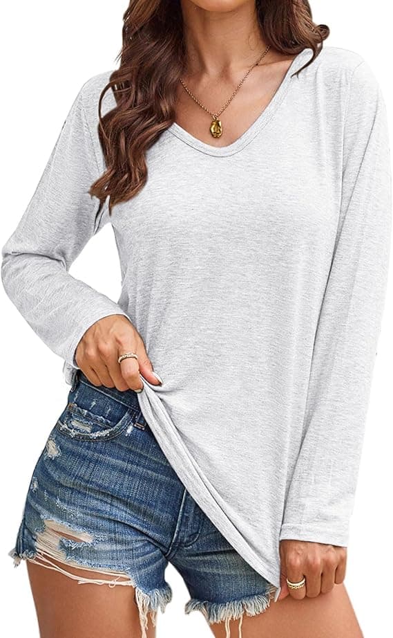 Mujer Manga Corta Camiseta Cuello V Casual Crop Tops Mangas Sueltas Tops Sueltas Camisetas Sin Mangas Túnicas para Mujer