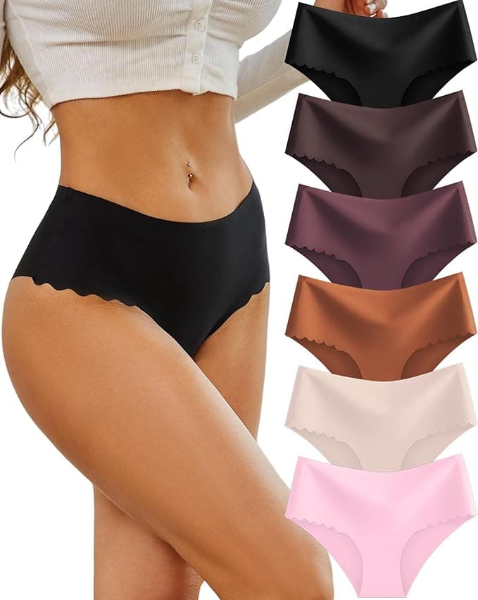 Sth Big Bragas sin Costuras Mujer Cintura Alta Braguitas Ropa Interior Invisibles Underwear Women Cómodas y Suaves Pack Bragas Mujer Paquete De 6