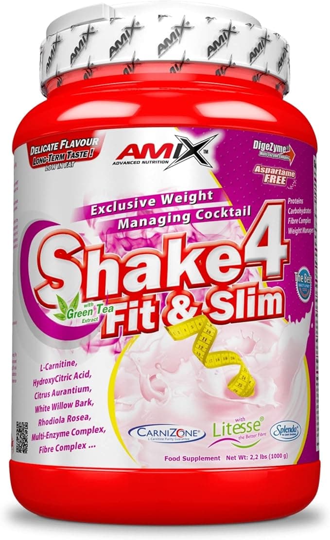AMIX - SHAKE 4 FIT & SLIM - 1 KG - Ayuda a reducir la grasa - Reduce el apetito - Sabor a Chocolate