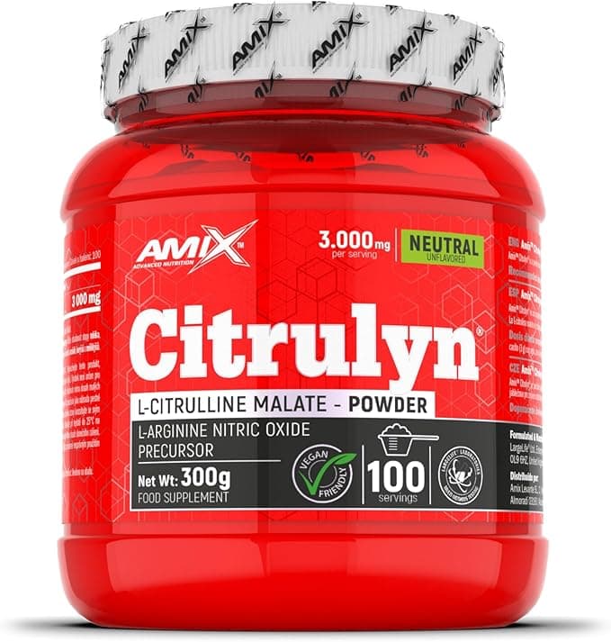 Amix™ Citrulyn® powder - Complemento alimenticio en polvo - Apoya el rendimiento físico y la producción de óxido nítrico - 300 g - Sabor: Natural