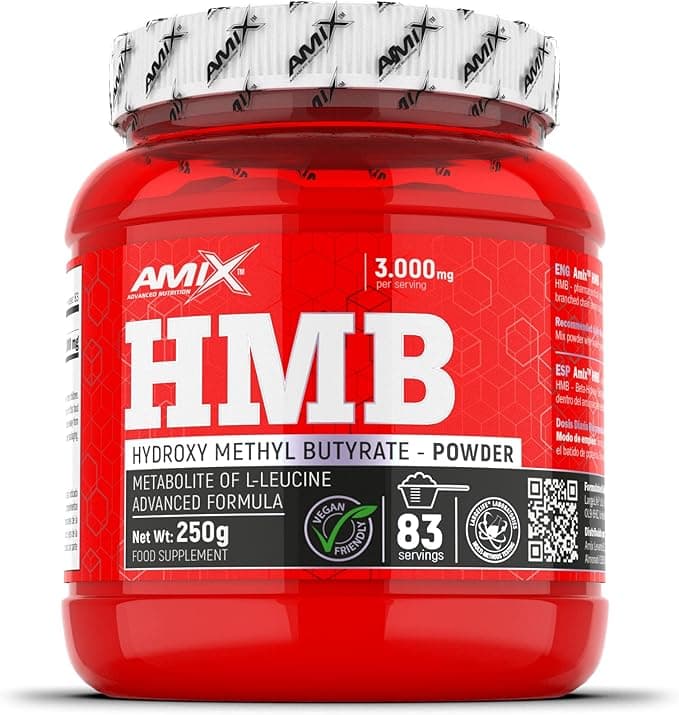 Amix HMB Powder 250 gr - Aumenta la Masa Muscular - Reduce la Grasa Corporal - Perfecto para Deportistas