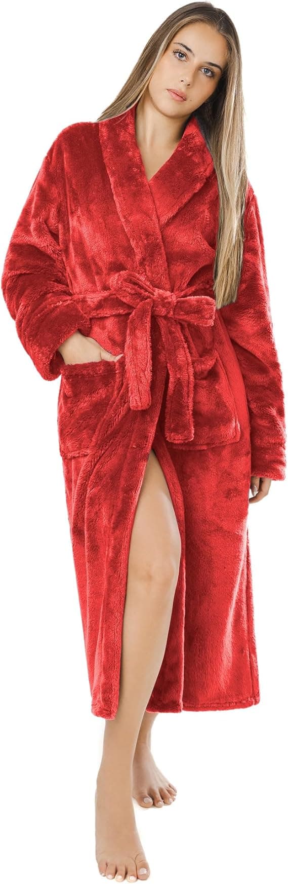 Bata Mujer Invierno - Albornoz Mujer Forro Polar, Batas de Casa Señora, Coralina, Acogedora, Microfibra OEKO-TEX®