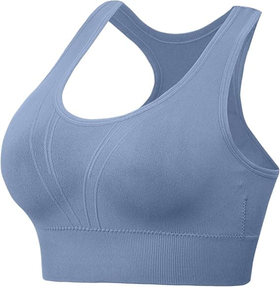 Litherday Sujetador Deportivo Mujer Sin Costuras de Alto Impacto Extraíbles Bra Deportivo Push Up para Yoga Running Fitness y Entrenamiento Tallas