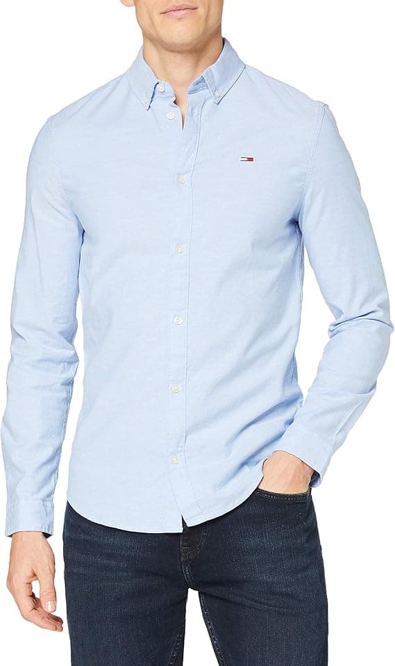 Tommy Jeans Camisa Hombre TJM Slim Manga Larga